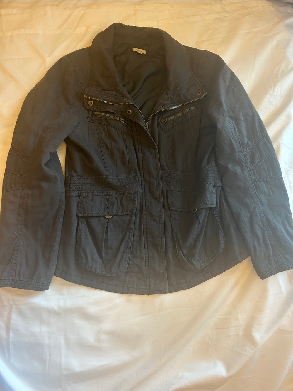Women's Dark Navy Utility Jacket with Multiple Pockets